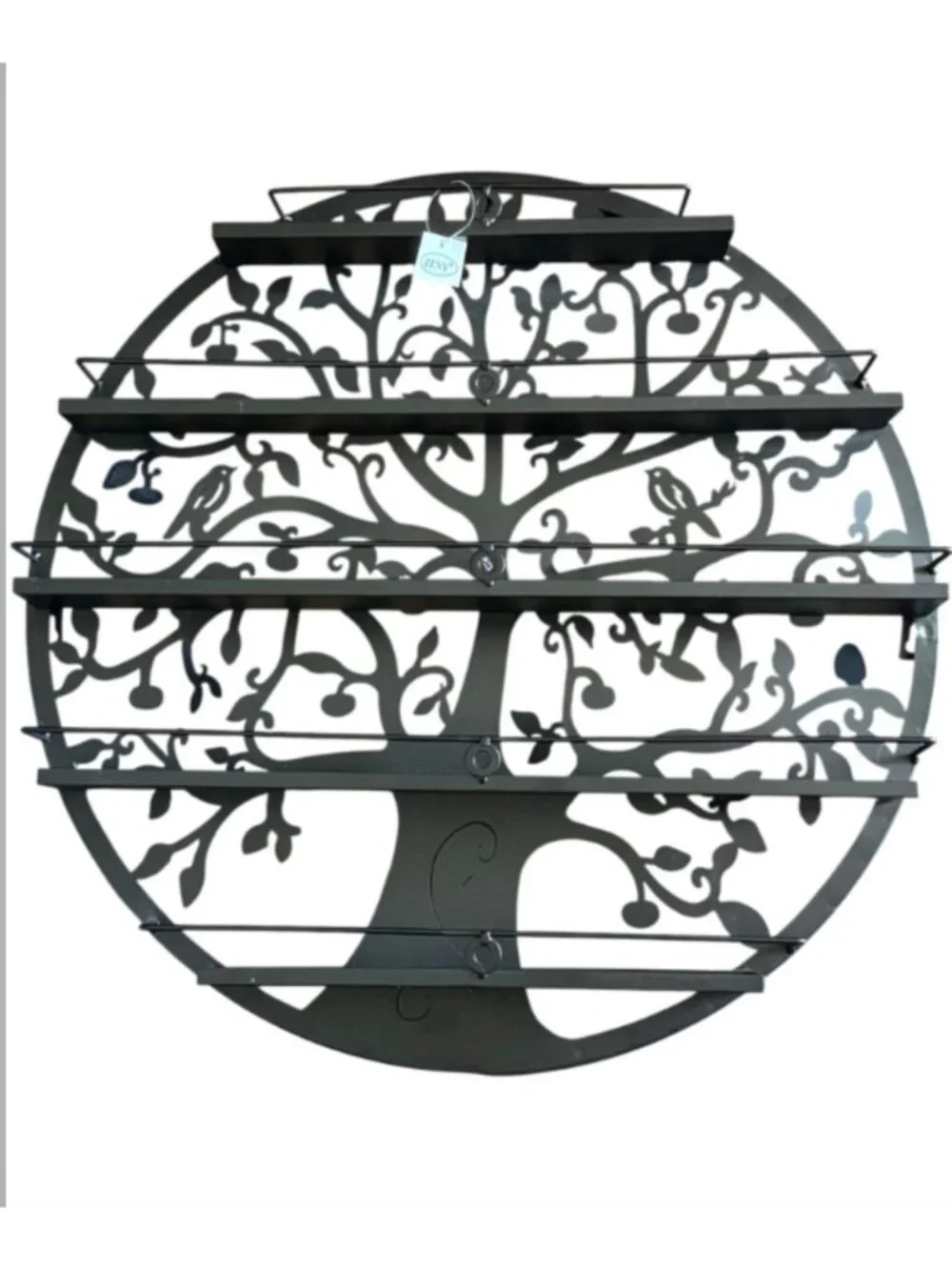 Round Metal Tree Design Wall Shelf 23.8